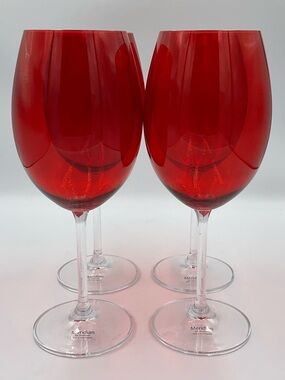 New Meridian Red Wine Glasses by Shannon Set of 4